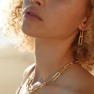 Gold Link Necklace with love darling